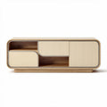 Wooden sideboard with storage compartments in beige color 150 x 45 x 50cm