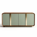 Modern wooden sideboard with green doors and gold accents 120 x 40 x 60cm