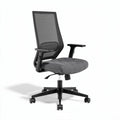 Mesh office chair with adjustable arms and ergonomic design gray fabric 45 x 60 x 90cm