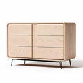 Natural wood storage cabinet with four drawers and metal legs 100 x 50 x 75cm