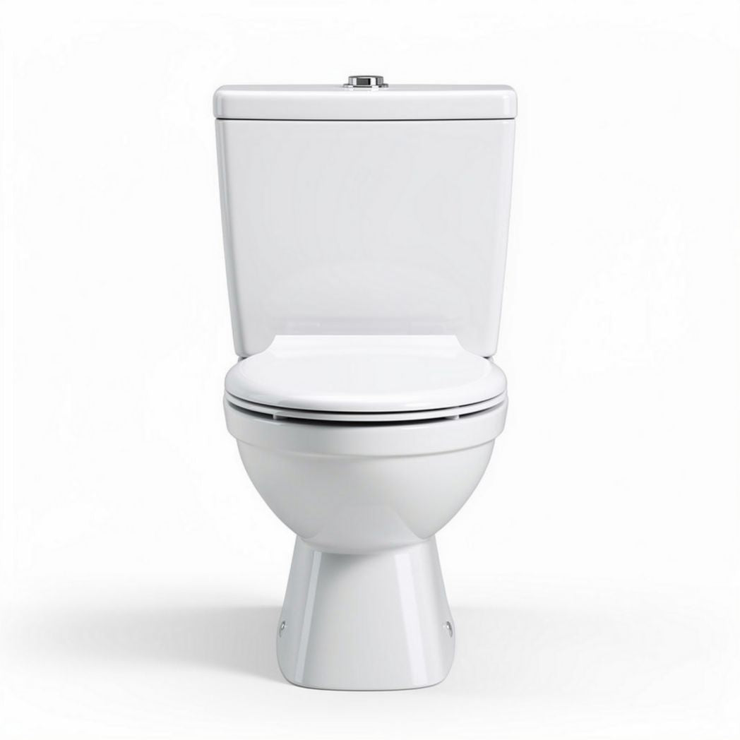 One-piece ceramic toilet with elongated bowl and standard height 70 x 40 x 75cm