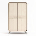 Wooden wardrobe with sliding doors and metal legs 180 x 100 x 50cm
